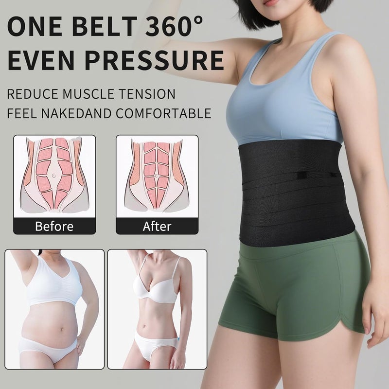 Lisacool Waist Trainer for Women Stomach Bandage Wrap Waist Band Long Torso Tummy Wraps Belly Body Shaper Waist Trimmer Belt - Image 4
